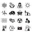 green energy technology icons vector image