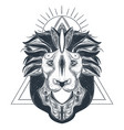 lion head line art vector image vector image