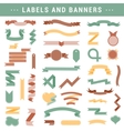 set of labels stickers and ribbons vector image