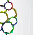 abstract set colorful hexagons background vector image