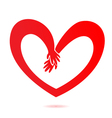 hands and heart love vector image vector image