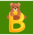 Bear letter with animal for kids abc education in Vector Image