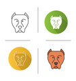 pit bull icon vector image vector image
