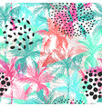 abstract colorful palm trees seamless pattern vector image