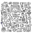 big set makeup and cosmetics for skin care vector image