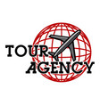 color vintage tour agency emblem vector image vector image