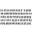 hundred silhouette people vector image