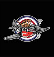 huricane plane meat three man vector image