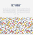 restaurant concept with thin line icons vector image