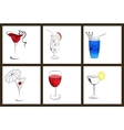 set of cocktail glasses and wine vector image