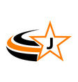 star swoosh letter j vector image