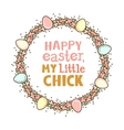 easter circle frame vector image vector image