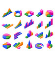 isometric charts infographic 3d diagram color vector image