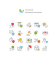 set line icons insurance vector image