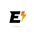 letter e lightning logo icon design template vector image