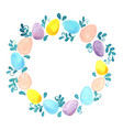 pastel eggs and ivy green wreath watercolor vector image