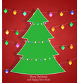 christmas tree on a red background vector image vector image