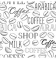 coffee seamless pattern beans vector image