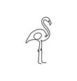 flamingo simple line drawing continuous one vector image
