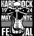 for poster or t-shirt print with electric guitar vector image