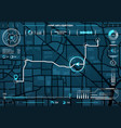 hud navigation interface with data to reach point vector image