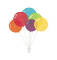 colorful balloons with dots pattern vector image vector image