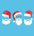 santa claus costume hats white moustache vector image
