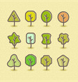 trees silhouette design set concept tree icon vector image