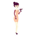cosmetologist holds in hands a laser device vector image vector image