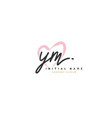 y m ym beauty initial logo handwriting vector image