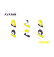 avatar 3d icons people men and women vector image vector image