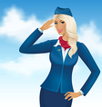 beautiful stewardess vector image vector image