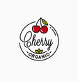 cherry logo round linear organic vector image
