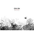 hand drawn black and white coral border vector image vector image