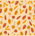 seamless autumn pattern with mini apples leaves vector image vector image