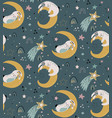seamless pattern with cute animals fliyng vector image vector image