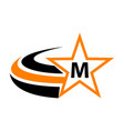 star swoosh letter m vector image