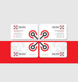 white business card with red quadcopter vector image