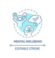2d customizable thin line icon mental wellbeing vector image vector image