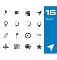 black map icon set vector image vector image