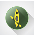 canoe icon kayak on a green button summer vector image