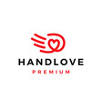 hand love heart care help logo icon vector image