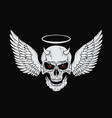 horned skull with wings and red eyes vector image vector image