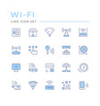 set color line icons of wi-fi vector image