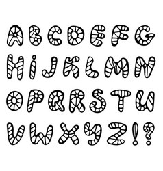 Hand drawn abc set isolated on white background Vector Image