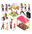 open air music festival set vector image vector image