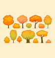 trees and bushes autumn forest park concept vector image vector image