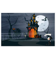 haunted house headless horseman pumpkins at moon vector image