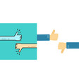 like dislike or good bad hands unlike vector image