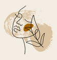 line modern minimalist woman face art design print vector image vector image